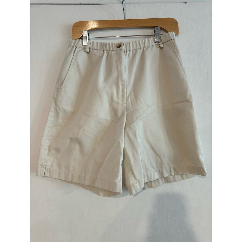 Talbots Shorts Womens Vintage Khaki trouser Y2K 90s Mom high waist elastic 10